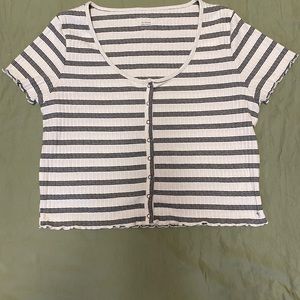 American Eagle -Black and white striped top